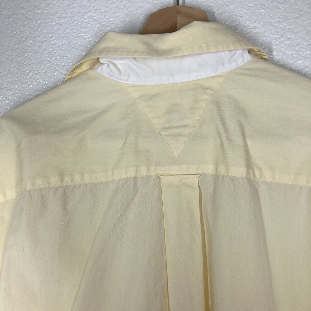Vintage Tommy Hilfiger Shirt Mens Large Yellow Crest Logo Button Up 90s Classic - Picture 8 of 10